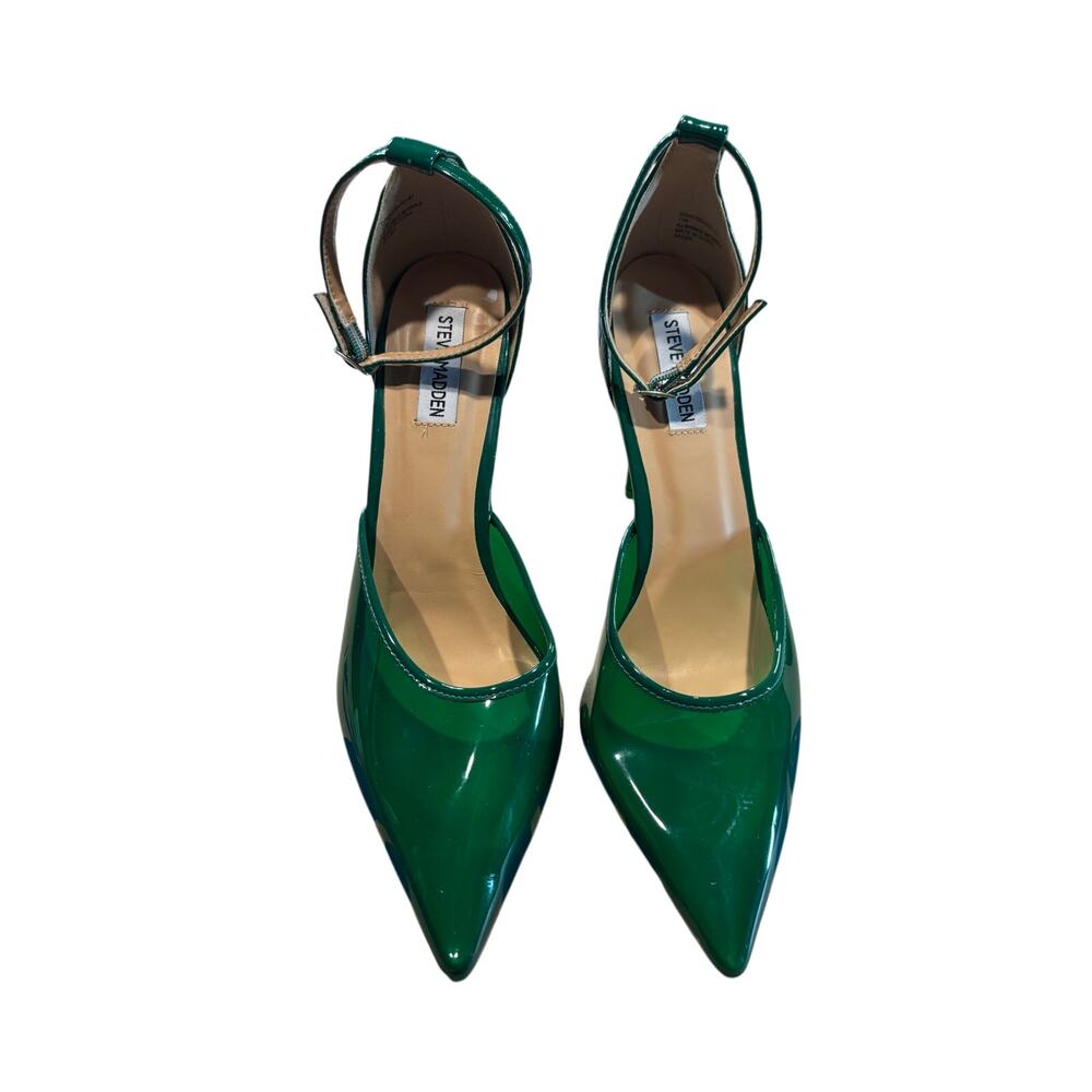Steve Madden Opar Green Translucent Pointed Toe Stiletto Heels Size 11M
